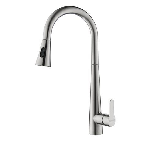 Torneira Misturador Monocomando Aço Escovado Gourmet Bica com Ducha Extensível para Cozinha