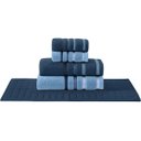 Ver imagem 1 de Jogo de Toalha 5 Peças - Lumiére - Fio Penteado - 100% Algodão - Teka Cor: Azul / Marinho