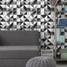Geométrico Preto e Branco - Papel de Parede - 0,58 x 2,50m - 1