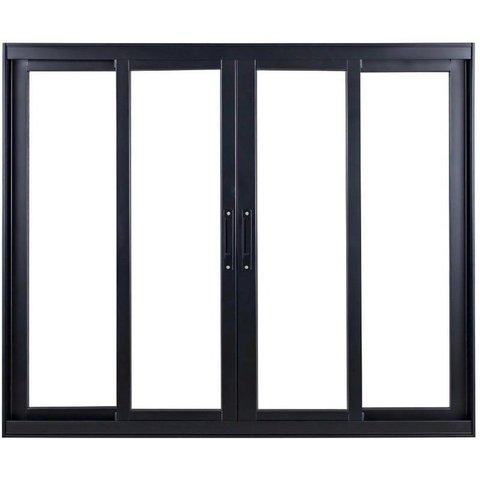 Vitro de Aluminio 4 Folhas sem Grade Linha Premium:1,00 X 1,80/preto