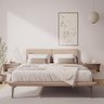 Base Box Cama Japonesa Toquio King com Cabeceira Almofada Linho Bege - 1