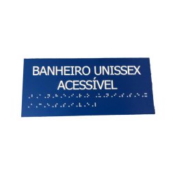 Placa Braile 20x9 Banheiro Unissex Acessível Alto Relevo - 2