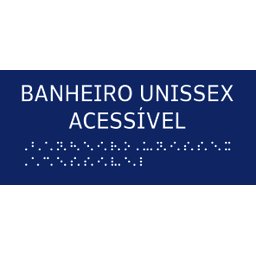 Placa Braile 20x9 Banheiro Unissex Acessível Alto Relevo - 3