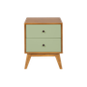 Mesa de Cabeceira Retrô 2 Gavetas - Pistache - 1