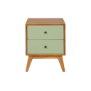 Ver imagem 1 de Mesa de Cabeceira Retrô 2 Gavetas - Pistache