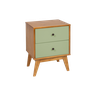 Mesa de Cabeceira Retrô 2 Gavetas - Pistache - 2