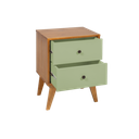 Ver imagem 3 de Mesa de Cabeceira Retrô 2 Gavetas - Pistache