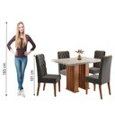 Ver imagem 7 de Conjunto de Mesa Sala de Jantar Tampo com Vidro Mond 1,20m 4 Cadeiras Bele Veludo Viero Madeirado /