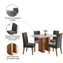 Ver imagem 6 de Conjunto de Mesa Sala de Jantar Tampo com Vidro Mond 1,20m 4 Cadeiras Bele Veludo Viero Madeirado /