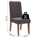 Ver imagem 3 de Conjunto de Mesa Sala de Jantar Tampo com Vidro Mond 1,20m 4 Cadeiras Bele Veludo Viero Madeirado /