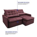 Ver imagem 6 de Sofá sem Caixa Retrátil 2,00m Softgel Celeste Velusoft Vinho Cama Inbox