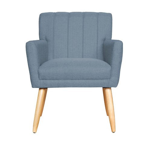 Poltrona Camila para Consultório Psicológico - Linho - Sv Decor:linho Azul