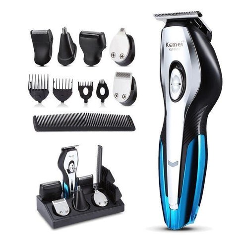 Barbeador Elétrico sem Fio 11 In 1 Aparador de Cabelo Kemei