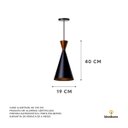 Ver imagem 3 de Kit 3 Lustre Pendente Interno Mesa Jantar Balcão Canadá: Preto topo Cobre