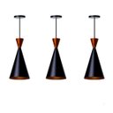 Ver imagem 1 de Kit 3 Lustre Pendente Interno Mesa Jantar Balcão Canadá: Preto topo Cobre