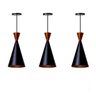 Kit 3 Lustre Pendente Interno Mesa Jantar Balcão Canadá: Preto topo Cobre - 1