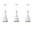 Ver imagem 1 de Kit 3 Lustre Pendente Interno Mesa Jantar Balcão Canadá:Branco com Cobre