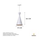 Ver imagem 2 de Kit 3 Lustre Pendente Interno Mesa Jantar Balcão Canadá:Branco com Cobre