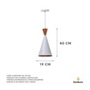 Ver imagem 2 de Kit 3 Lustre Pendente Interno Mesa Jantar Balcão Canadá: Branco topo Cobre