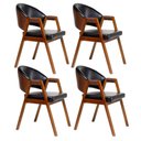 Ver imagem 2 de Kit 4 Cadeiras Sala de Jantar Premium com Braço Madeira Maciça Movellu Home