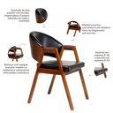 Ver imagem 4 de Kit 4 Cadeiras Sala de Jantar Premium com Braço Madeira Maciça Movellu Home