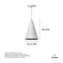 Ver imagem 2 de Kit 3 Lustre Pendente Interno Balcão Cone P:Branco com Cobre