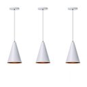 Ver imagem 1 de Kit 3 Lustre Pendente Interno Balcão Cone P:Branco com Cobre