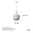 Ver imagem 4 de Kit Lustre Pendente Interno Balcão Jantar Trio Luxo :Branco com Cobre