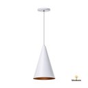 Ver imagem 3 de Kit 3 Lustre Pendente Interno Balcão Cone 30 cm:Branco com Cobre