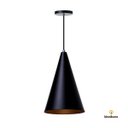 Ver imagem 3 de Kit 3 Lustre Pendente Interno Balcão Cone 30 cm:Preto com Cobre