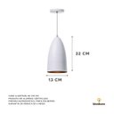 Ver imagem 2 de Kit 3 Lustre Pendente Interno Balcão Bala M:110V/220V/Branco com Cobre