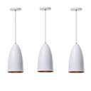 Ver imagem 1 de Kit 3 Lustre Pendente Interno Balcão Bala M:110V/220V/Branco com Cobre