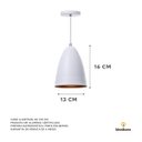 Ver imagem 2 de Kit 3 Lustre Pendente Interno Balcão Bala P:110V/220V/Branco com Cobre