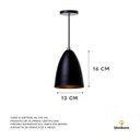 Ver imagem 2 de Kit 3 Lustre Pendente Interno Balcão Bala P:110V/220V/Preto com Cobre