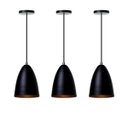 Ver imagem 1 de Kit 3 Lustre Pendente Interno Balcão Bala P:110V/220V/Preto com Cobre