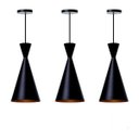 Ver imagem 1 de Kit 3 Lustre Pendente Interno Mesa Jantar Balcão Canadá:Preto com Cobre