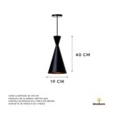 Ver imagem 2 de Kit 3 Lustre Pendente Interno Mesa Jantar Balcão Canadá:Preto com Cobre