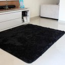 Ver imagem 1 de Tapete para Sala Peludo Felpudo Macio 1,40x2,00 Preto Liso
