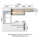 Ver imagem 3 de Armário de Cozinha Completa 290cm Branco/Branco/Crema Safira Madesa 13