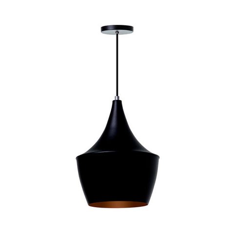Lustre Pendente Interno Mesa Jantar Balcão Balão:Preto com Cobre