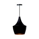 Ver imagem 1 de Lustre Pendente Interno Mesa Jantar Balcão Balão:Preto com Cobre