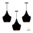 Ver imagem 3 de Lustre Pendente Interno Mesa Jantar Balcão Balão:Preto com Cobre