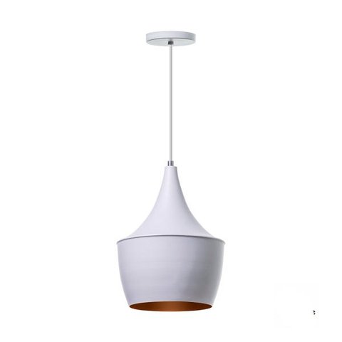 Lustre Pendente Interno Mesa Jantar Balcão Balão:Branco com Cobre