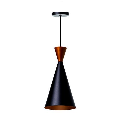 Lustre Pendente Interno Mesa Jantar Balcão Canadá: Preto topo Cobre