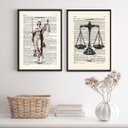Ver imagem 2 de Kit 2 Quadros Deusa da Justiça e Balança 45x34cm:madeira Preta
