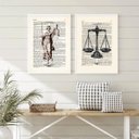Ver imagem 1 de Kit 2 Quadros Deusa da Justiça e Balança 45x34cm:madeira Preta