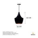 Ver imagem 2 de Kit 3 Lustre Pendente Interno Mesa Jantar Balcão Balão:Preto com Cobre