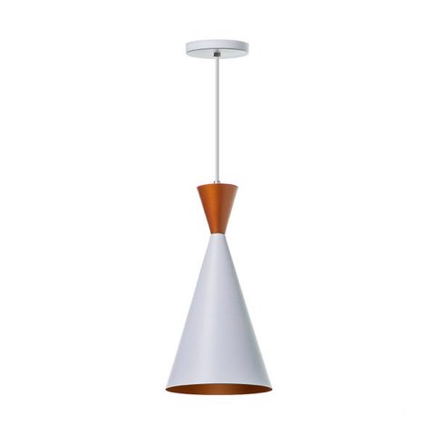 Lustre Pendente Interno Mesa Jantar Balcão Canadá: Branco topo Cobre