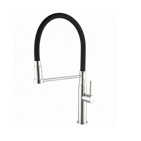 Torneira de Cozinha para Mesa Flexível Minimal Meber Metais 1178 Ba Preto/Cromado