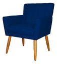 Ver imagem 5 de Poltrona Cecilia Sala Recep Clinica Suede:Azul-Marinho/Liso
